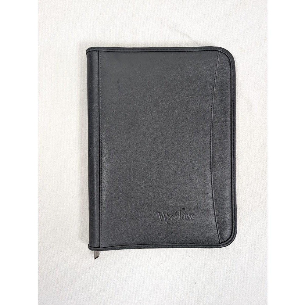 Vintage Leed's WestLaw Leather Zip Portfolio 13x10" Organizer Document Attorney